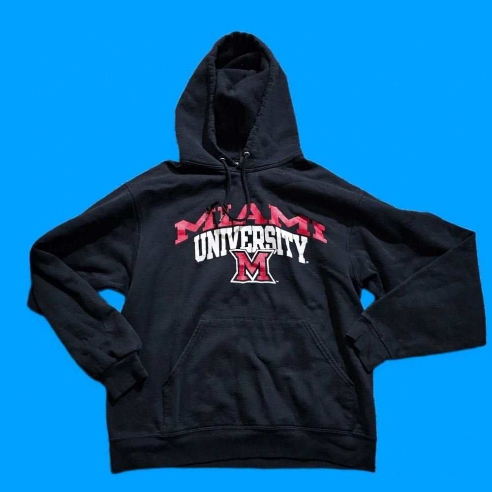 Jerzees Miami University Black and Red Hoodie
